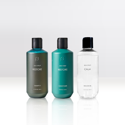 [NEW] SET A – HAIR CARE & SHOWER GEL (L) เซ็ตแชมพูครีมนวดและเจลอาบน้ำจากสารสกัดธรรมชาติ 100% จาก SKIN SYRUP